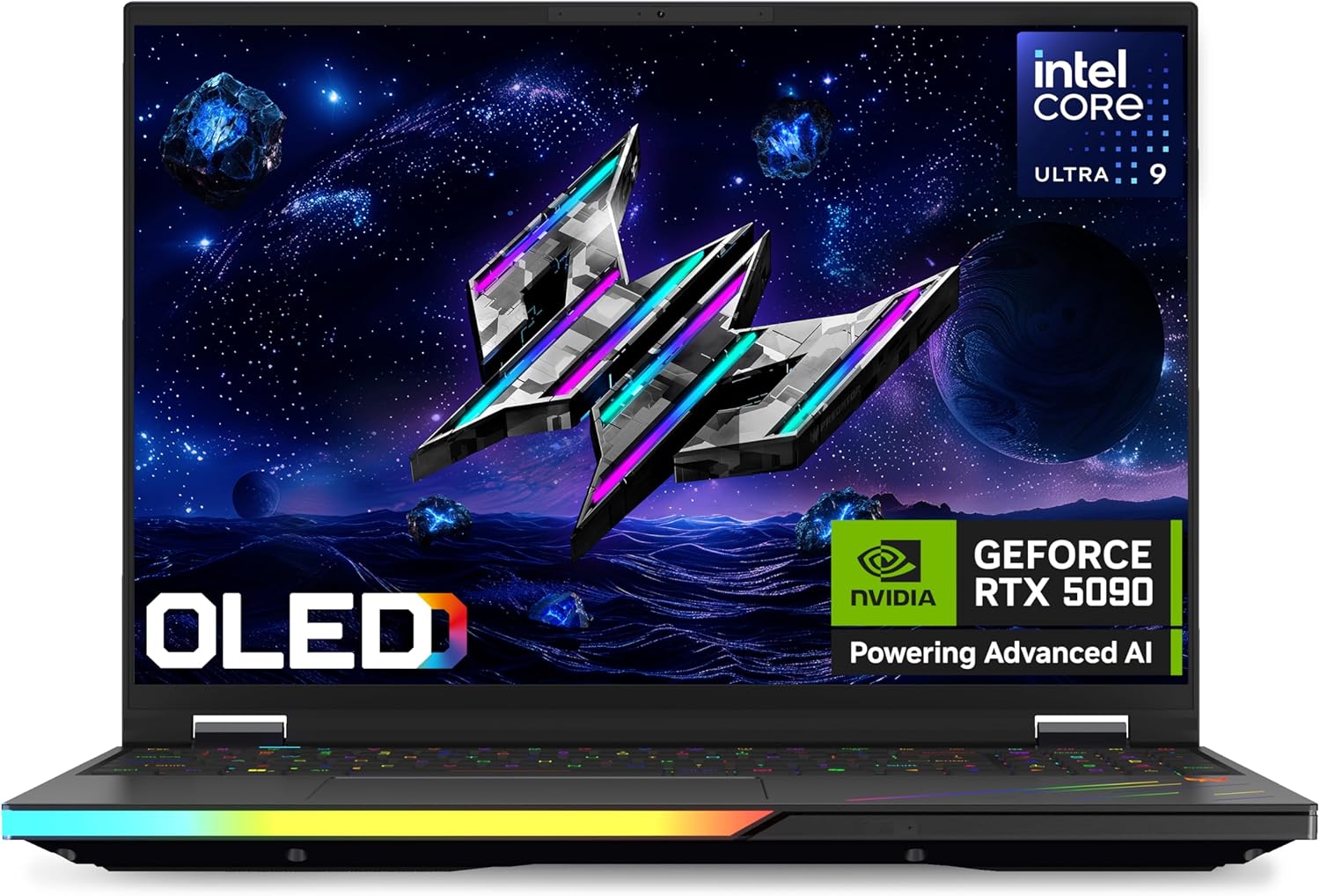 Acer 16" Predator Helios AI PH16-73-94QC powered by Intel Core Ultra 9 (24-core), 32GB DDR5 & 2TB PCIe SSD. Features 16" 2560x1600 240Hz OLED, RTX 5090 24GB GDDR7, 5GbE, Wi-Fi 7, HDMI 2.1, USB-C/A, RGB keyboard & Windows 11 Home
