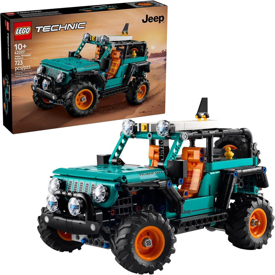 LEGO Technic Jeep Wrangler Rubicon SUV - Building Toy for Boys & Girls, Ages 10+ - Model Car Kit with Detailed Features - Display Set for Bedroom Decor - Gift for Birthdays - 42227 (723 Pieces)