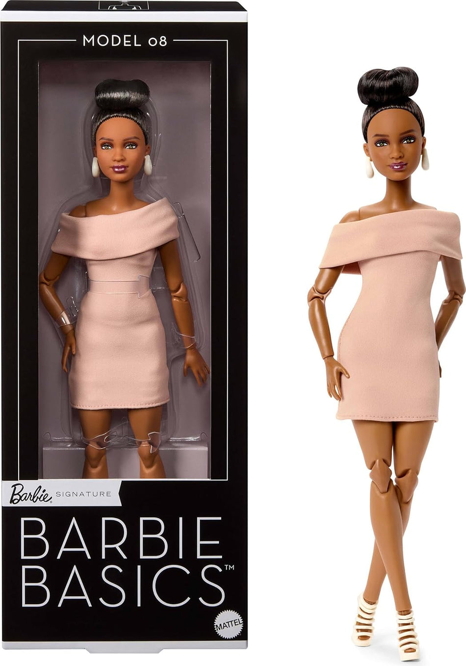 Mattel Barbie Basics Black Dress Collection Doll No. 08 – Petite Silhouette (JJX27)