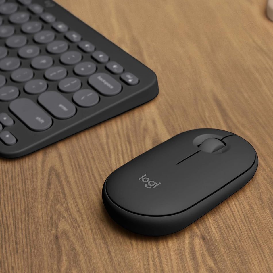 Logitech Pebble 2 Wireless Keyboard and Mouse, Tonal Graphite, Combo Set