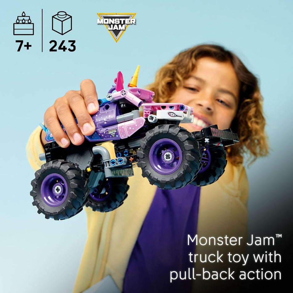 LEGO Technic Monster Jam™ Sparkle Smash™ Pull-Back Truck Toy for Boys & Girls - Monster Truck Building Toy W/Pull-Back Racing Action for Kids, Ages 7+ - Gift Idea for Birthdays - 42220 (243 Pieces)