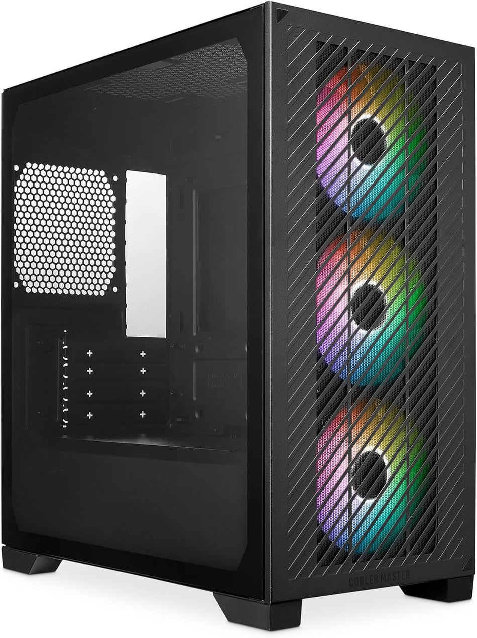 Cooler Master Elite 301 Mini-Tower (Micro-ATX, ITX), 4x120mm ARGB Fans, Supports up to 280mm Radiator, Ventilated PSU Shroud, USB 3.2 Gen1 Type-C