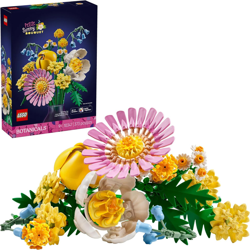 LEGO Botanicals Petite Sunny Bouquet Building Toy - DIY Floral Arrangement for Girls & Boys, Ages 9+ - Gift for Birthdays - Bedroom, Desk, Home Decor - 10347 (373 Pieces)
