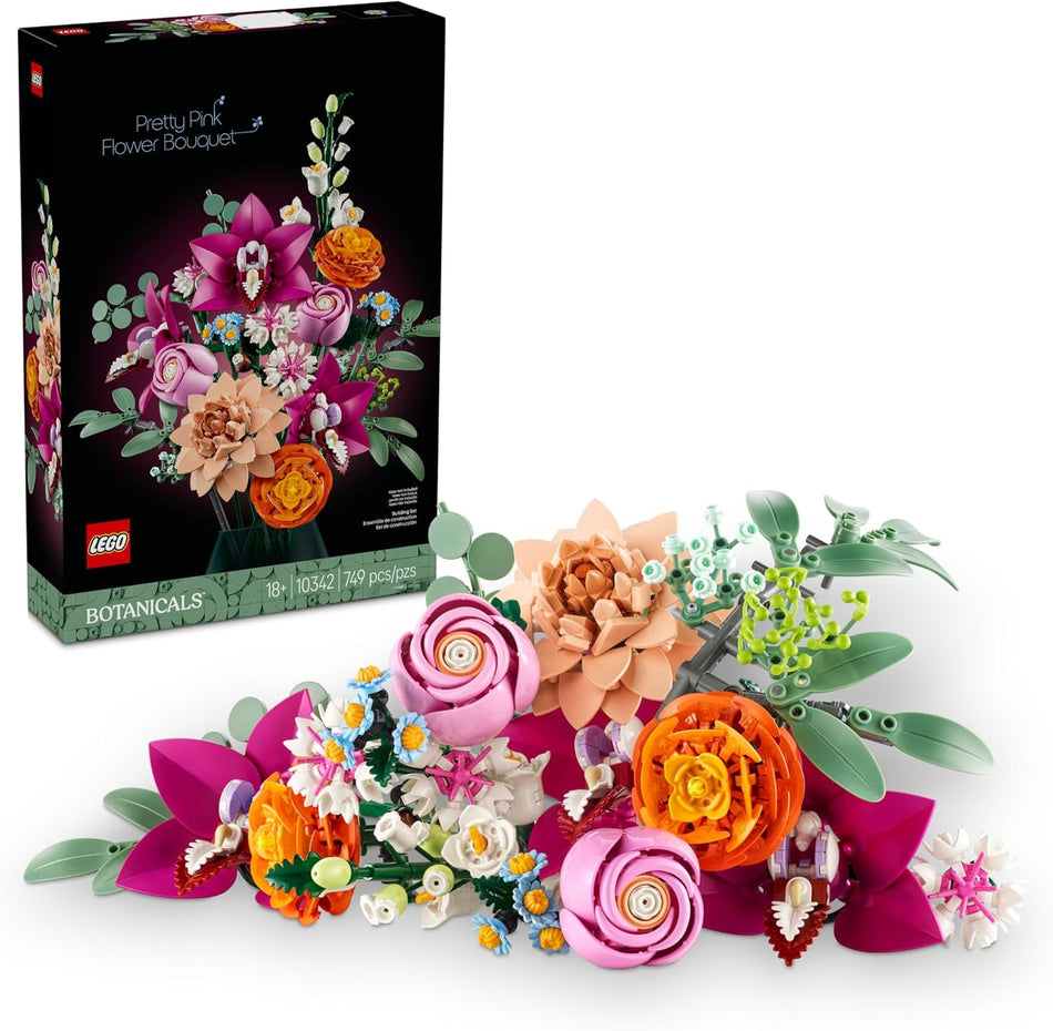 LEGO 10342 Botanicals Pretty Pink Flower Bouquet Building Set