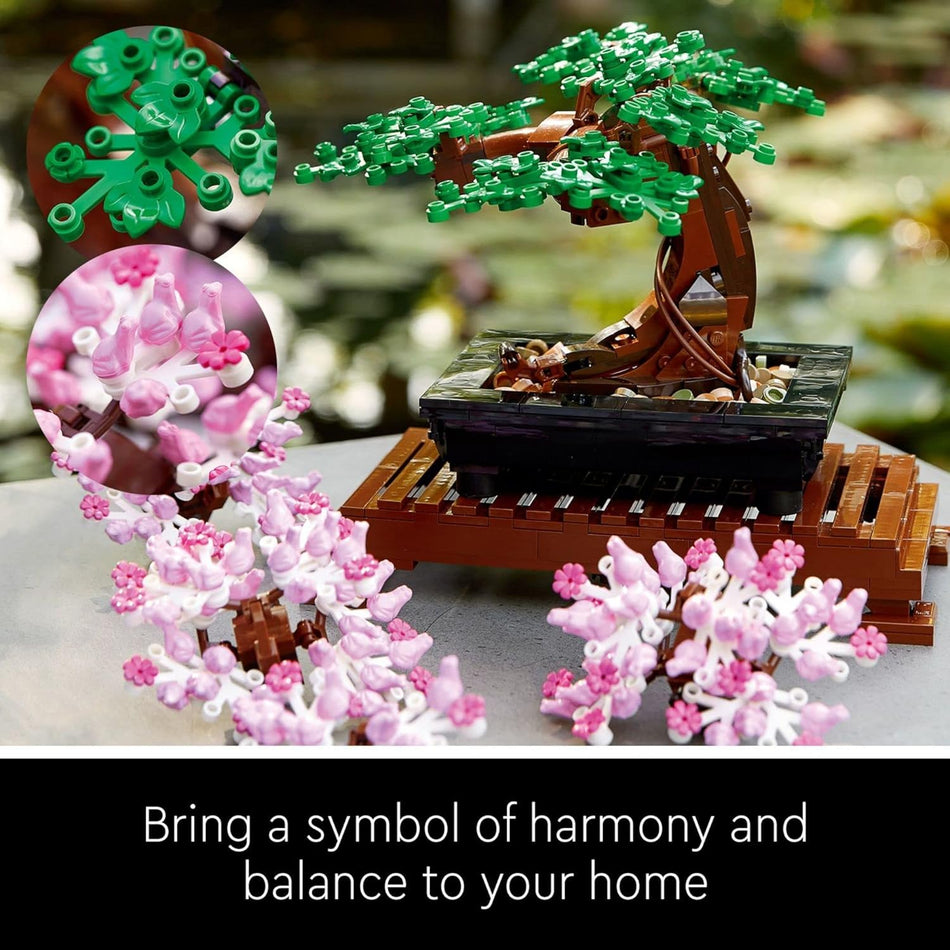 LEGO Botanicals Bonsai Tree Building Set - Artificial Bonsai Tree Plants for Home Decor, Adults Ages 18+ - Faux, Fake Plants for Table, Desk, Office - Birthday Gift for Men & Women - 10281 (878 Pieces)