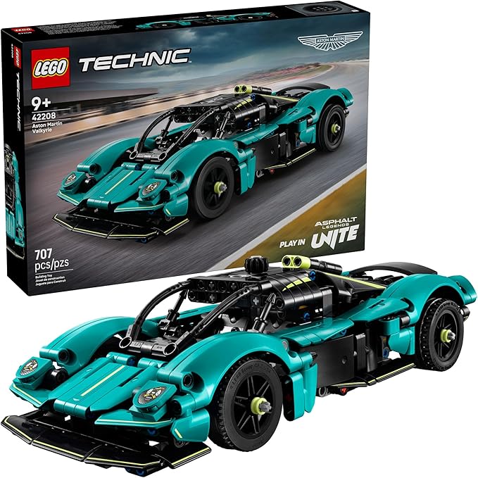 LEGO Technic Aston Martin Valkyrie Toy Car - Kids Model Kit Toy for Boys and Girls, Ages 9+ - Vehicle Building Set for Pretend Play & STEM Learning - Sports Car Gift Idea for Birthdays - 42208 (707 Pieces)