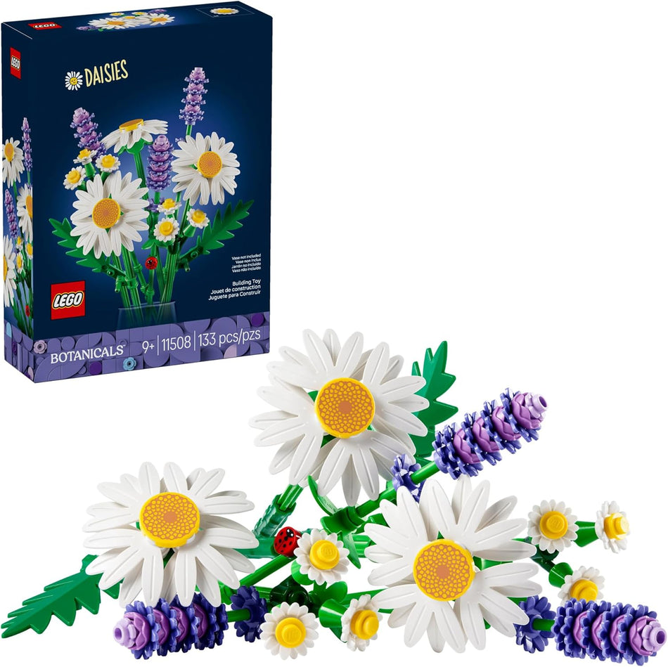 LEGO Botanicals Daisies Building Toy - Artificial Flowers Crafting Kit for Girls & Boys, Ages 9+ - Kids Room Decor for Book Shelf or Desk - Gift Idea for Birthdays - (11508)