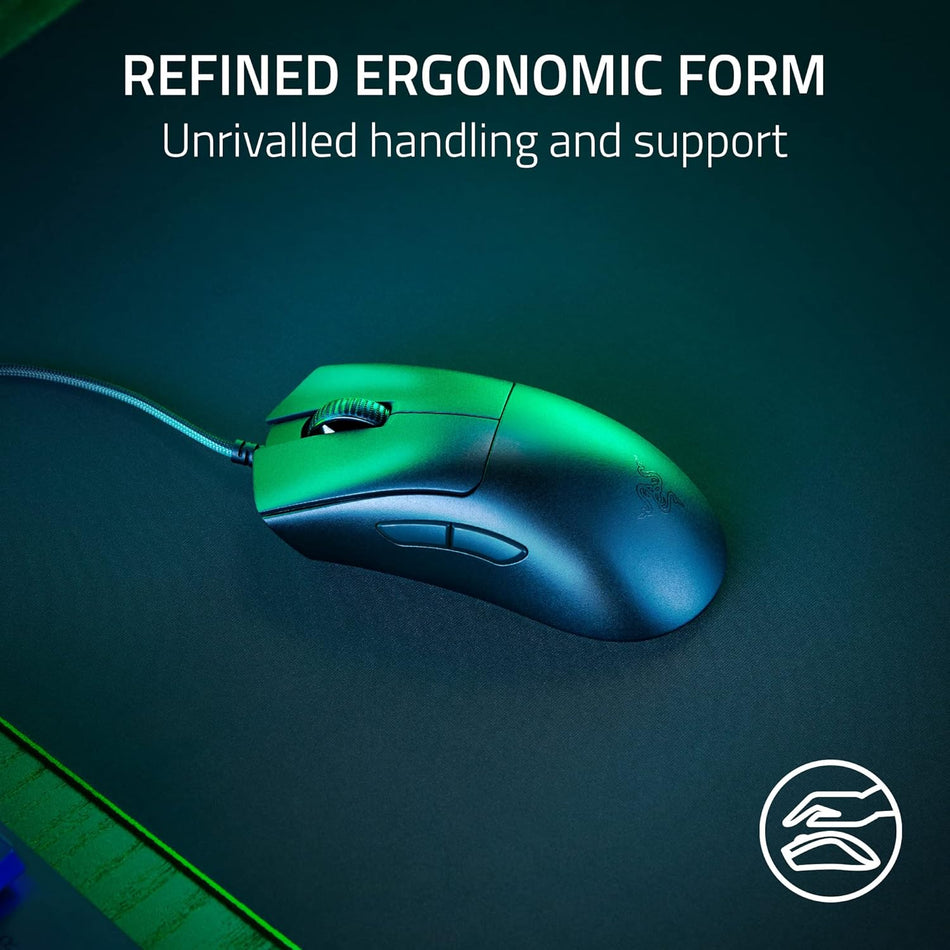 Razer DeathAdder V3 Wired Gaming Mouse: 59g Ultra Lightweight - Focus Pro 30K Sensor - Fast Optical Switches Gen-3-8K Hz HyperPolling - 6 Programmable Buttons - Ergonomic- Black