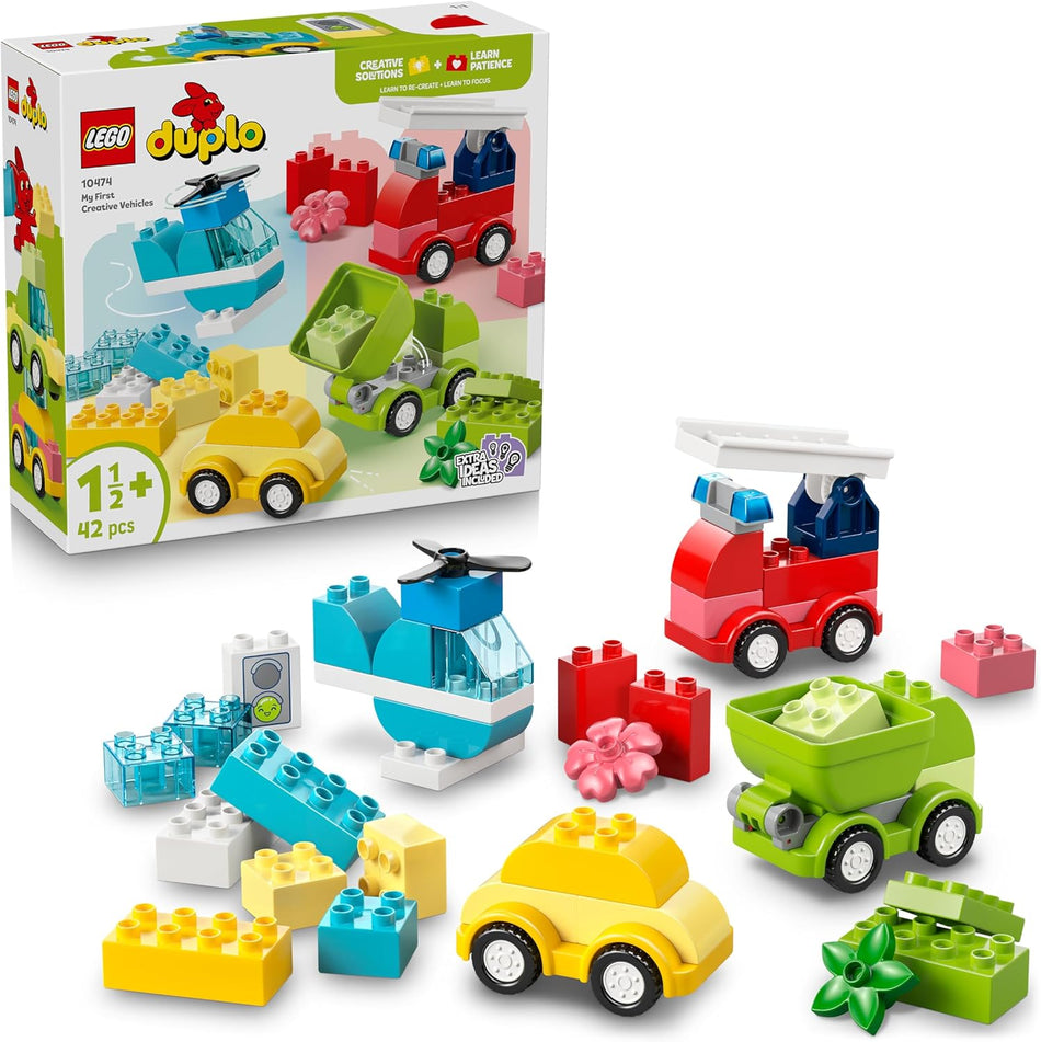 LEGO DUPLO Creative Vehicles - Educational Sorting Toy for Toddlers w/Cars & Trucks - Fine Motor Skills Development Set - Birthday Gift for 1+ Year Old Babies, Boys & Girls - 10474 (42 Pieces)