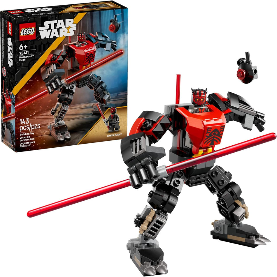 LEGO 75411 Star Wars Darth Maul Mech Kids Toy - Building Toy with Pretend Play Lightsaber