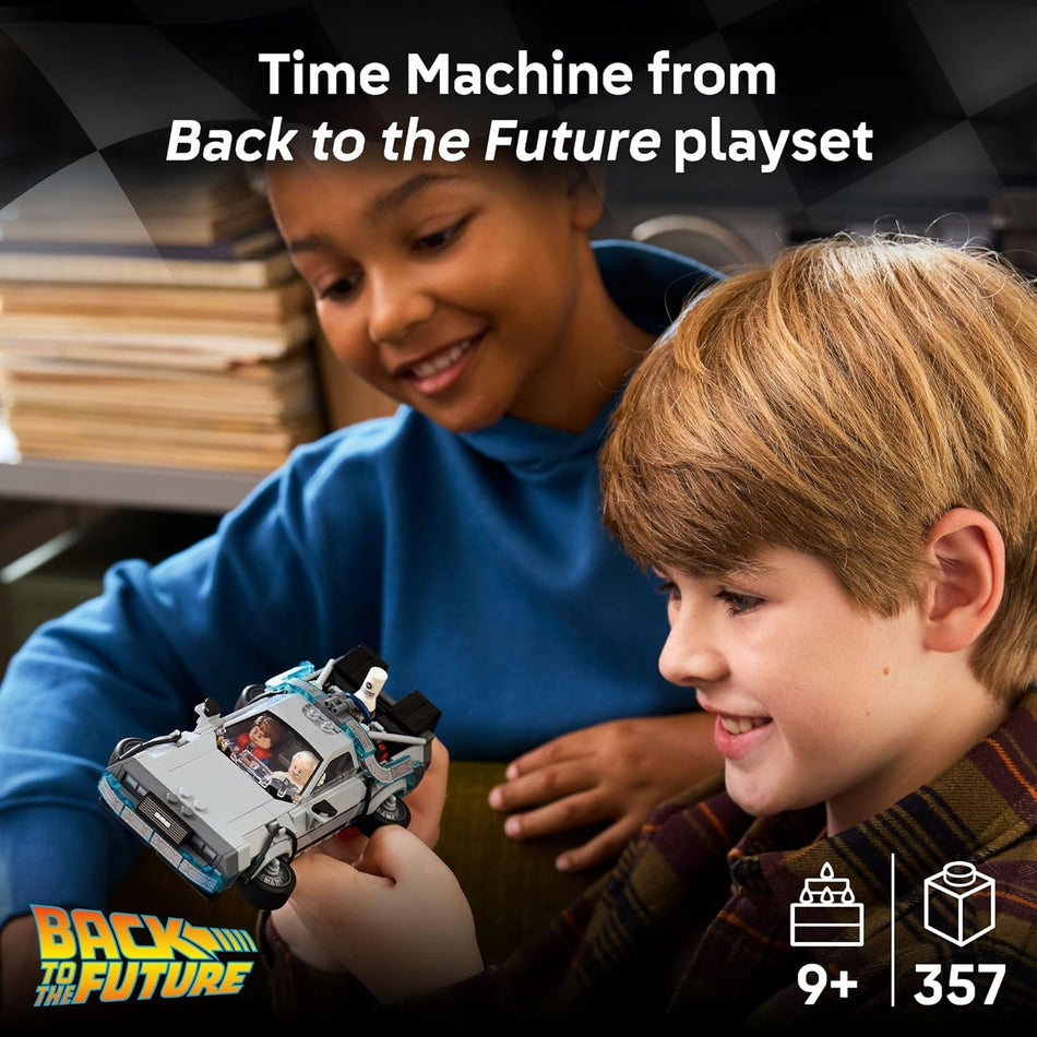 LEGO Speed Champions Time Machine from Back to The Future Building Toy for Kids - Pretend Play & Display Car Toy W/ 2 Build Modes for Boys & Girls, Ages 9+ - Gift for Birthdays - 77256 (357 Pieces)