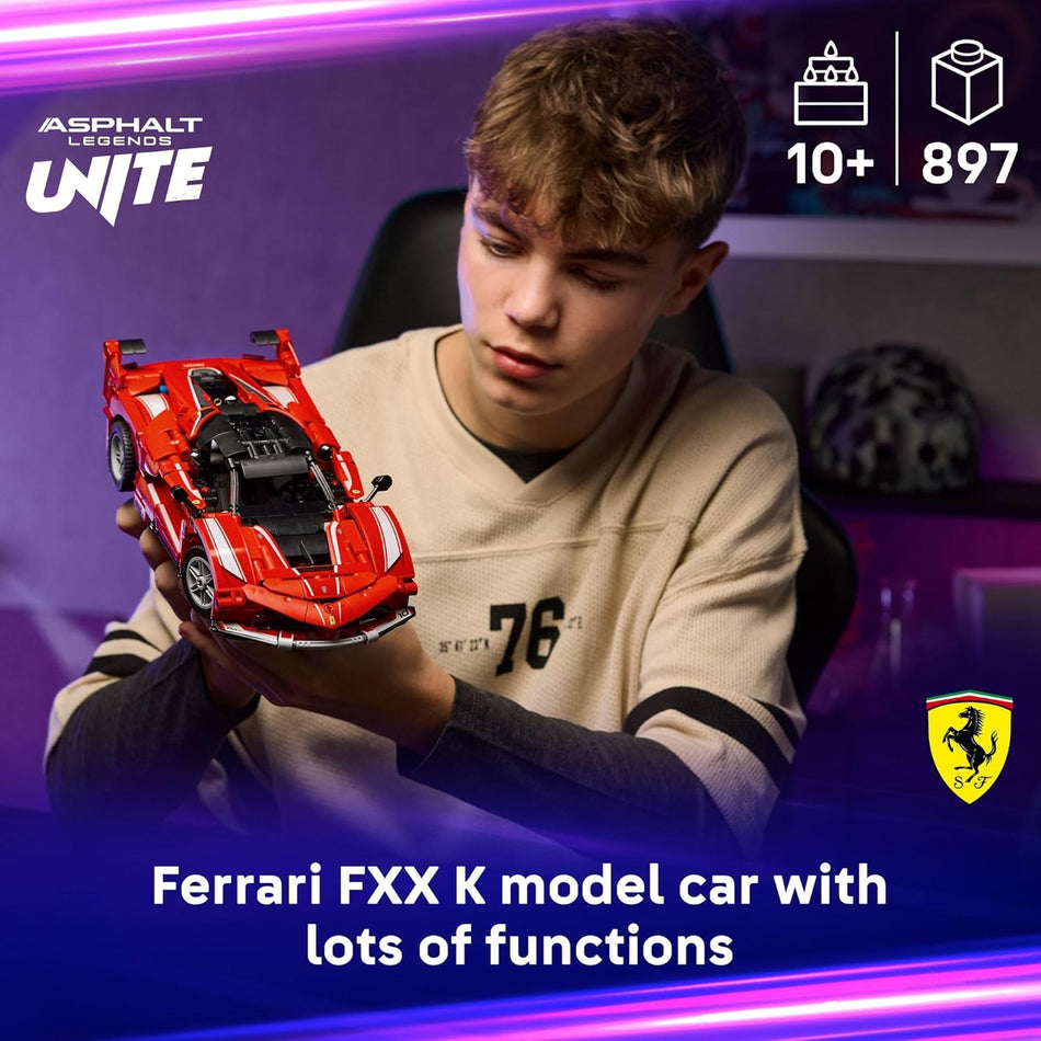 LEGO Technic Ferrari FXX K Toy Car - Building Toy for Girls & Boys, Ages 10+ - Cool Birthday Gift for Kids - Race Car Model for Play & Display - 42212 (897 Pieces)