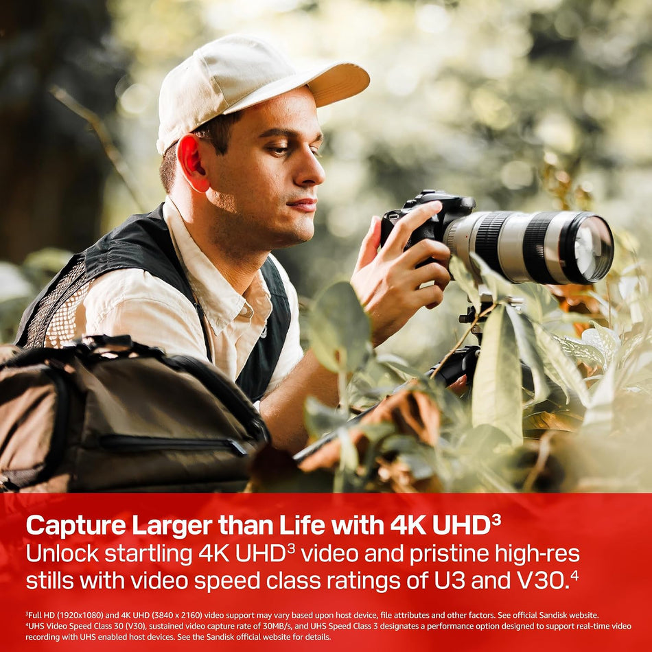SanDisk Extreme PRO 128GB SDXC Memory Card (SDSDXXJ-128G-GSCIN), UHS-I Class 10 U3 V30, Up to 250MB/s Read Speed, 4K UHD Video Recording, Compatible with DSLR Mirrorless Cameras Video Recorders