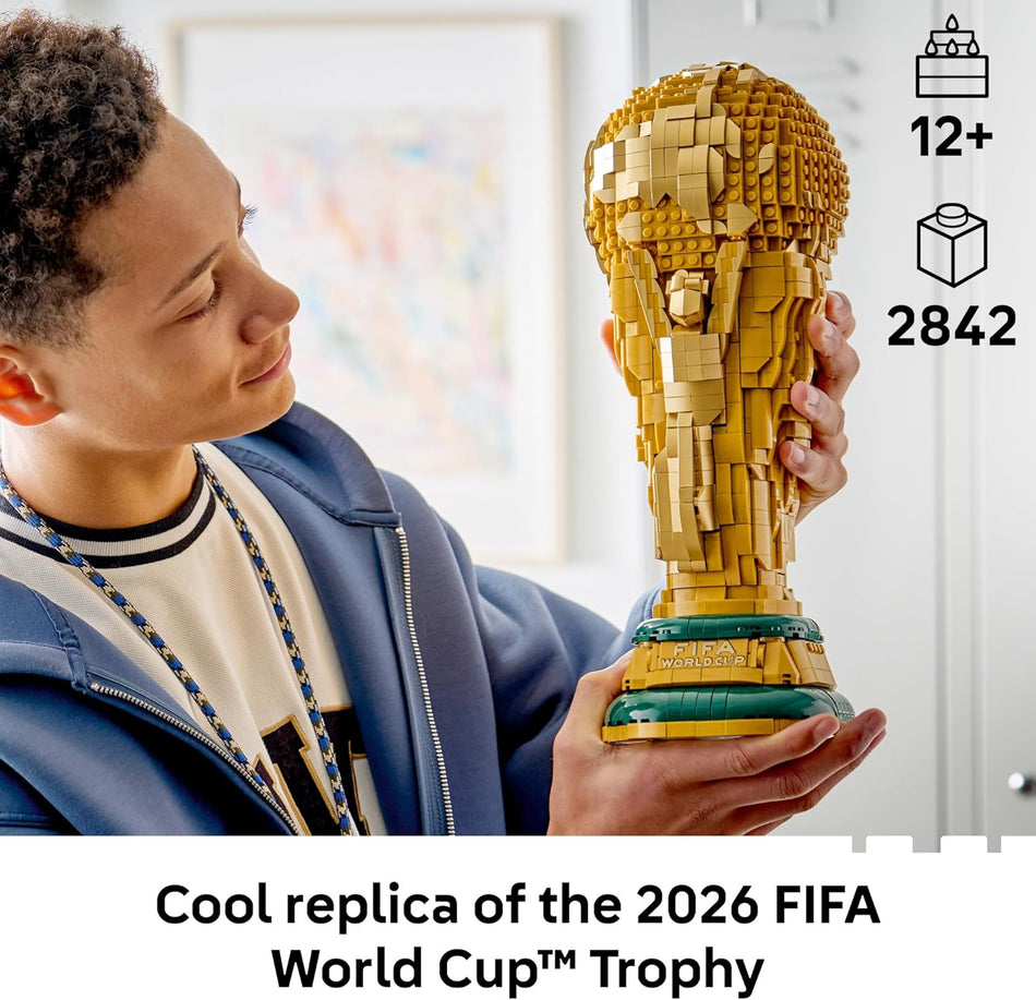LEGO FIFA World Cup Official Trophy Building Set - Kit for Display in Bedroom, Home Office, Book Shelf - Soccer Fans Collectible - W/World Cup 2026 Minifigure - Gift for Birthdays - 43020 (2,842 Pieces)