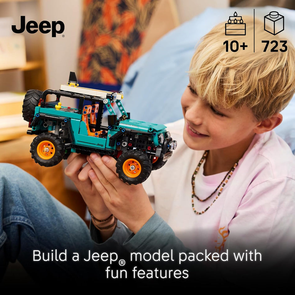 LEGO Technic Jeep Wrangler Rubicon SUV - Building Toy for Boys & Girls, Ages 10+ - Model Car Kit with Detailed Features - Display Set for Bedroom Decor - Gift for Birthdays - 42227 (723 Pieces)