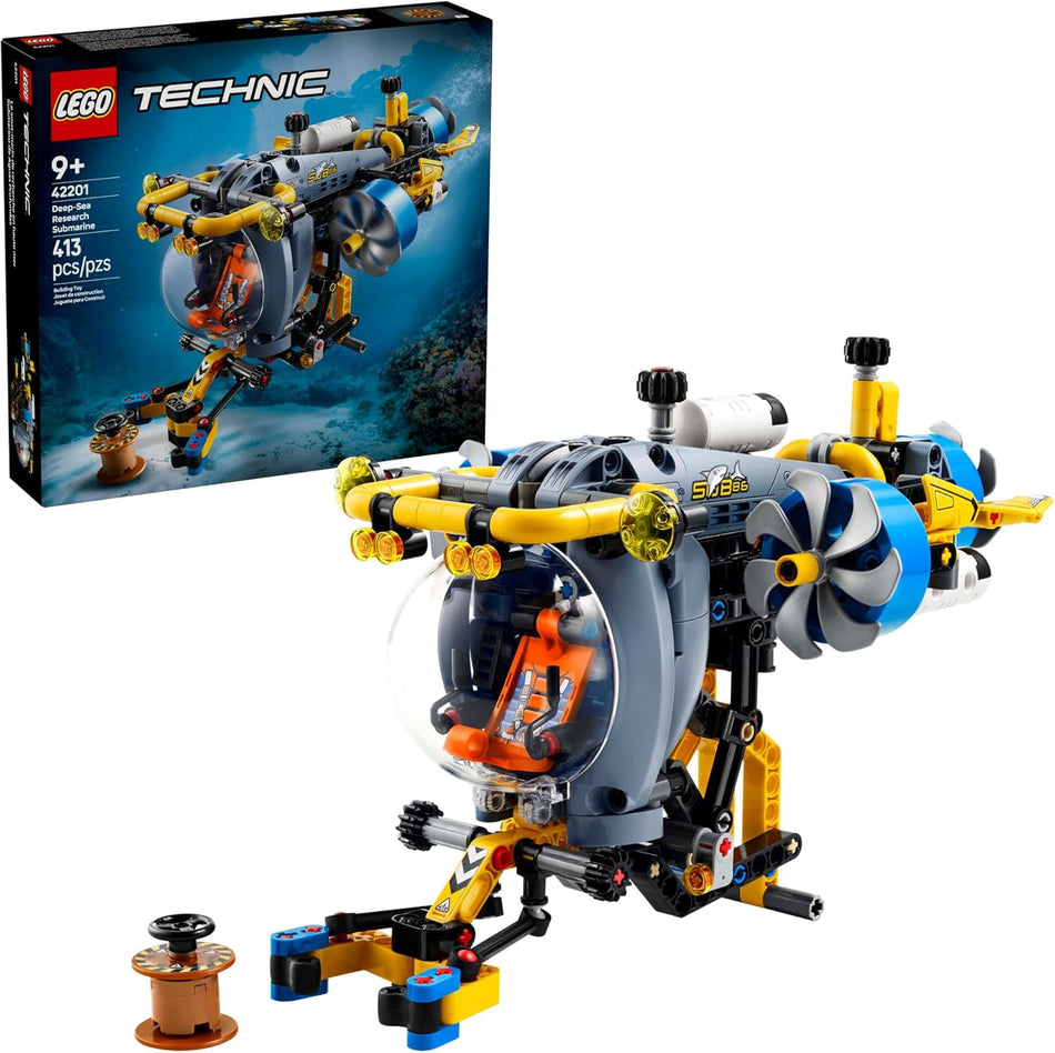 LEGO Technic Deep-Sea Research Submarine Toy - Building Toy for Kids, Boys and Girls, Ages 9+ - Creative and Unique Gift Idea for Birthdays - Movable Propellers and More - 42201 (413 Pieces)