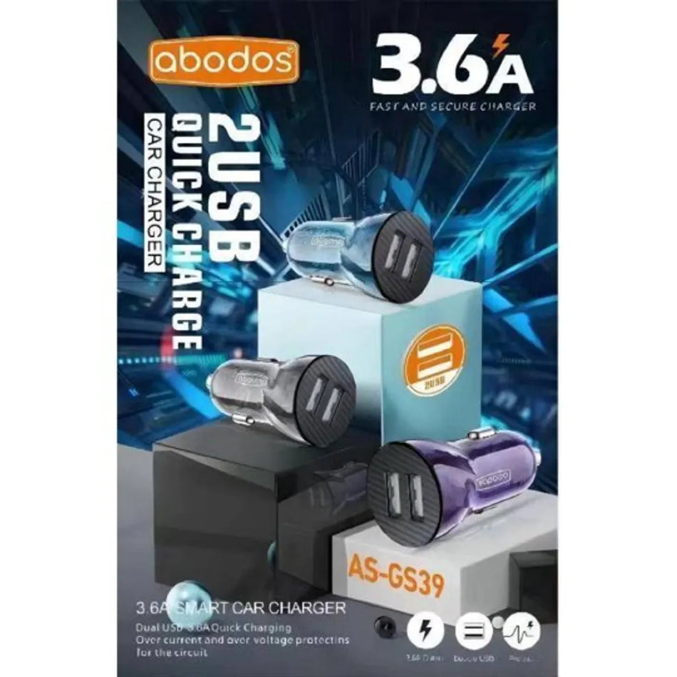 ABODOS AS-GS39 Smart Car Charger / 3.6A Fast Charging