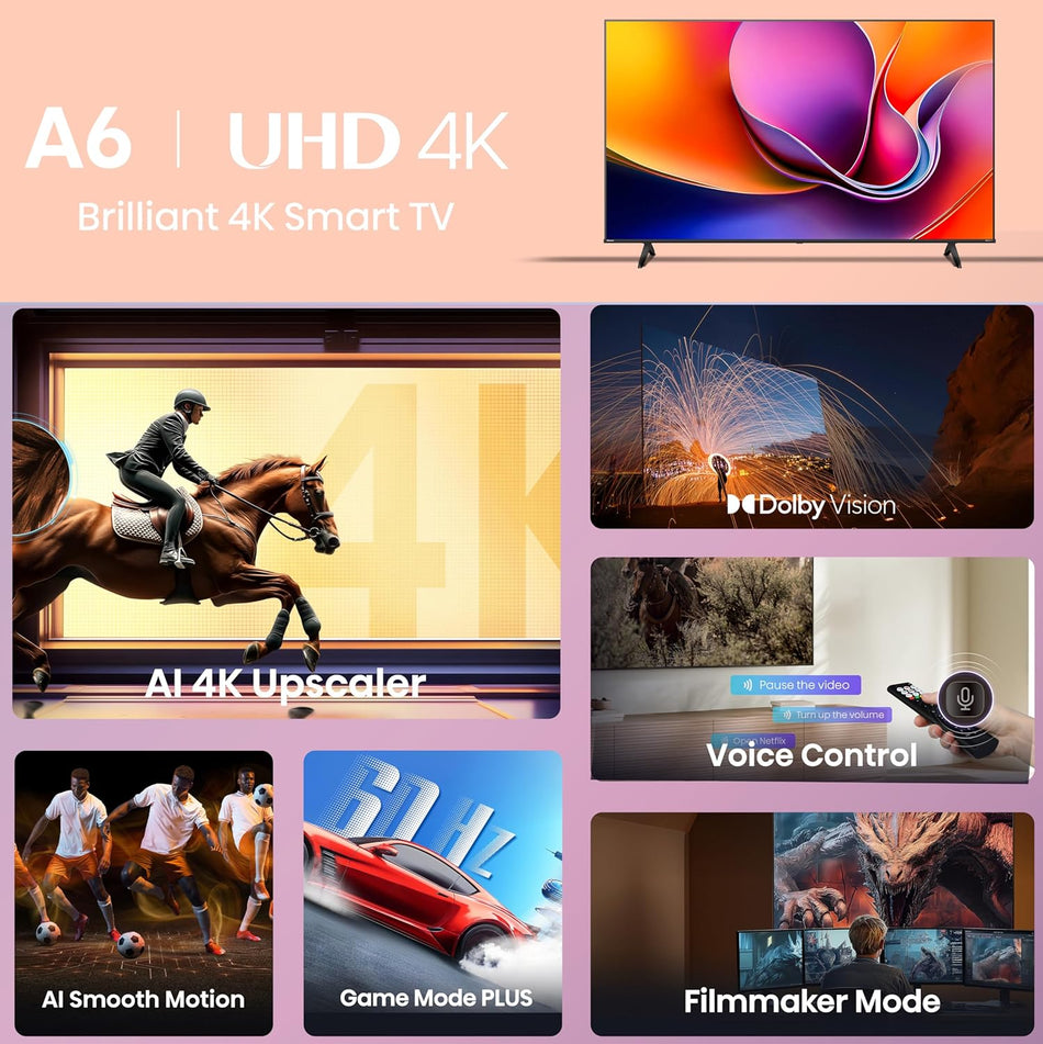 Hisense 146cm (58 inches) A6Q Series 4K Ultra HD Smart LED TV 58A6Q (Black)