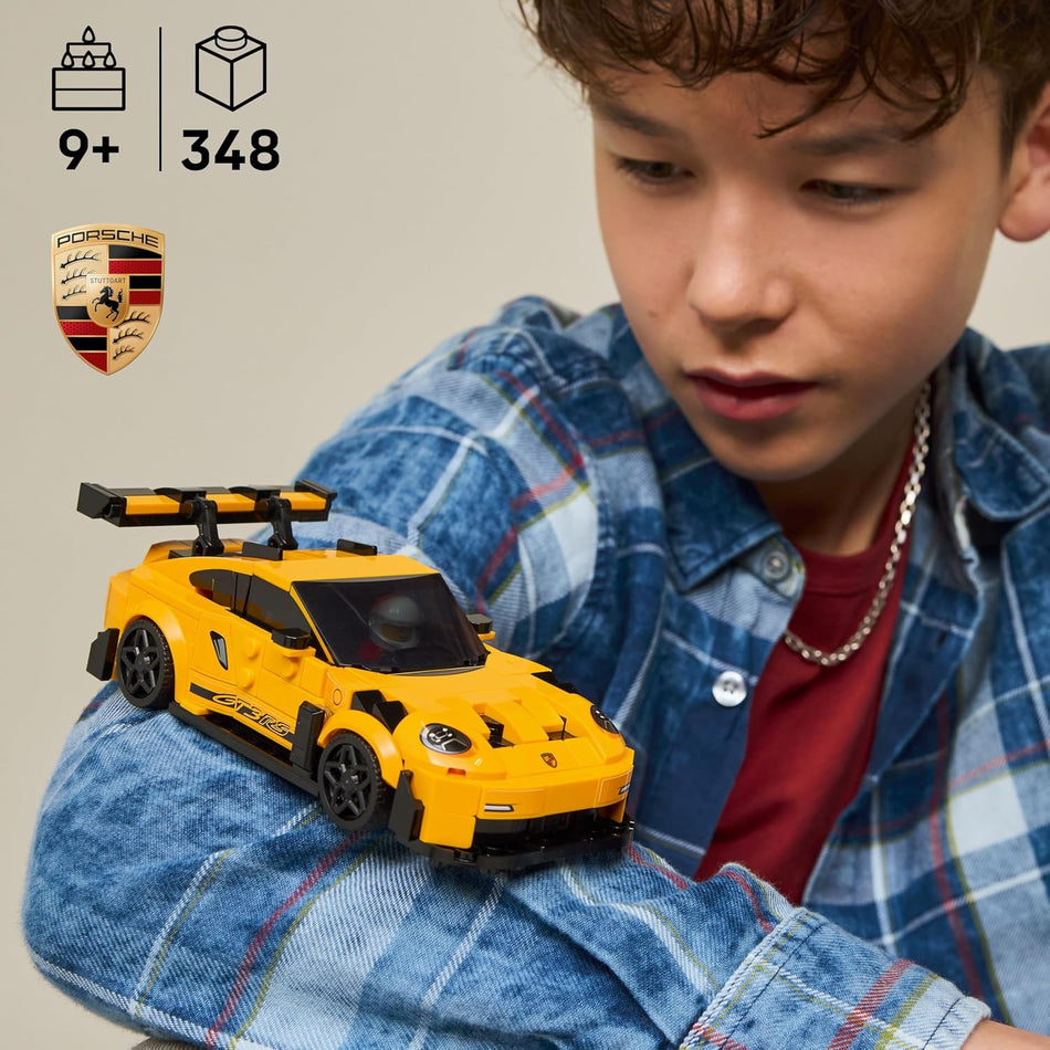 LEGO Speed Champions Porsche 911 GT3 RS Super Car Toy - Model Kit & Pretend Play Toy for Boys & Girls, Ages 9+ - Sports Car Building Set for Kids & Racing Fans - Gift Idea for Birthdays - 77239 (348 Pieces)