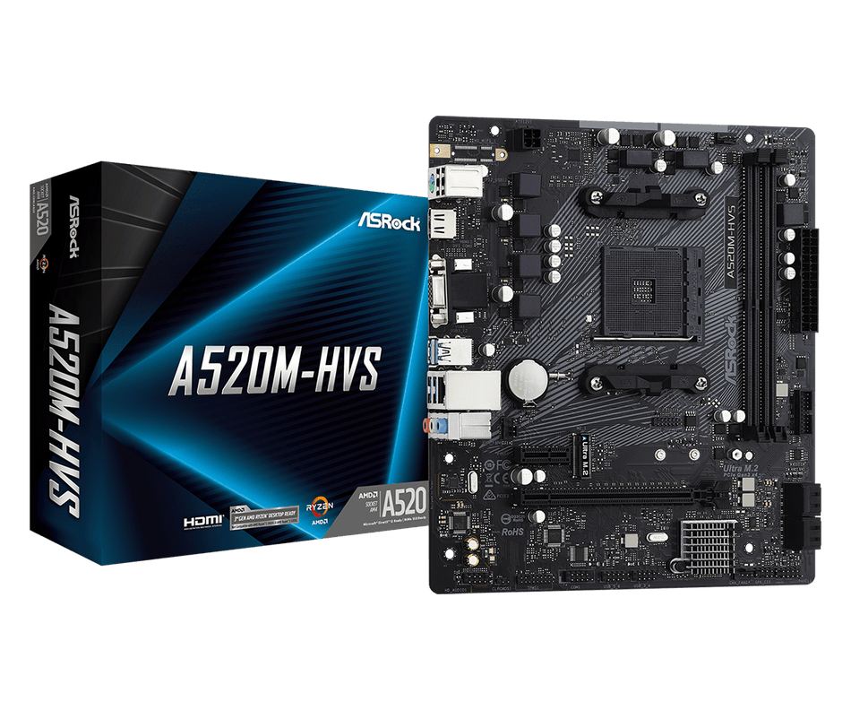 Asrock A520M-HVS AM4 Micro ATX AMD Motherboard