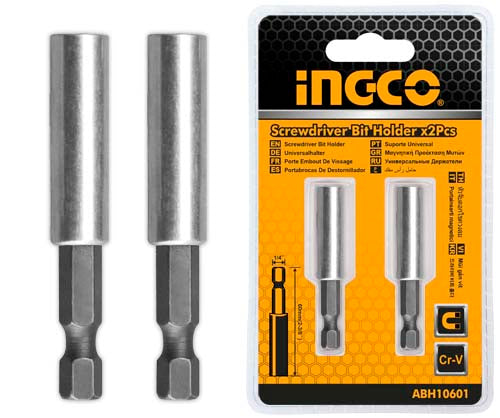 Ingco 60mm Professional Magnetic Screwdriver Bit Holder - 1/4" Hex Shank Industrial Quick-Release Magnetic Extension Bar (ABH10601)