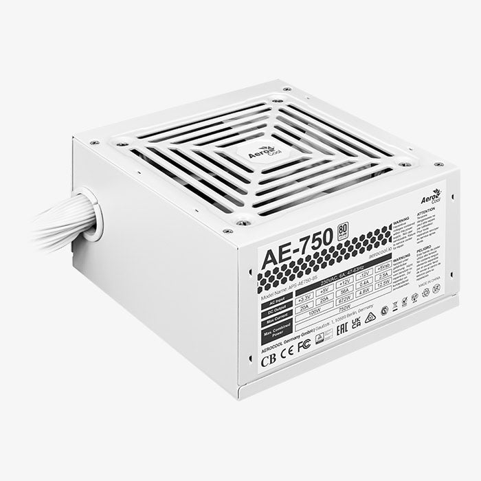 Aerocool Power Supply AERO 750W 80+ WHITE ATX 3.1, Toshin Kyogo Japanese High-grade Capacitors