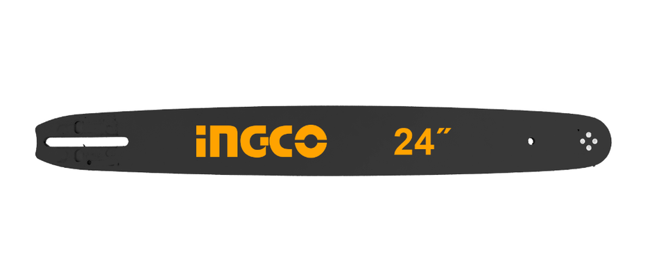 Ingco 24-Inch Industrial Chainsaw Guide Bar - Professional Wear-Resistant Steel Replacement Bar with 0.063" Gauge for GCS5602411 Petrol Chainsaws (AGSB52401)