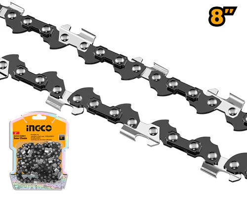 Ingco 8-Inch Replacement Saw Chain - 3/8 Inch Pitch & 0.043 Inch Gauge Core Loop with 33 Drive Links for Cordless Chainsaws (AGSC50801)