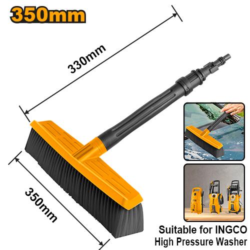 Ingco Professional High-Pressure Washer Horizontal Cleaning Brush with Quick-Connect Adapter - UV-Resistant PP & PA66 Composite Body for Automotive and Home Exterior Washing (AMHB2791)