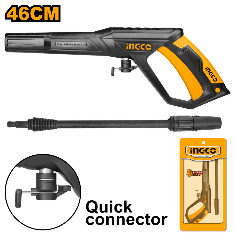 Ingco Professional High-Pressure Washer Spray Gun with Quick Connector - Impact-Resistant Replacement Washer Gun for HPWR & UHPWR Pressure Washers (AMSG028)