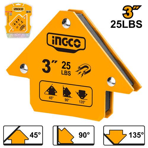 Ingco 3" Magnetic Welding Holder | 25 lbs Capacity Compact Multi-Angle Magnetic Arrow Clamp (AMWH25031)