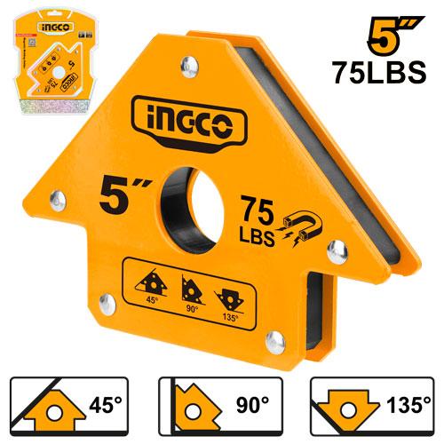 Ingco 75mm Magnetic Welding Holder | Multi-Angle Arrow Positioner for Sheet Metal and Steel Fabrication (AMWH75051)