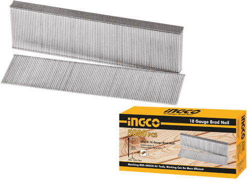 Ingco 25mm 18-Gauge Brad Nails | Galvanized Steel Finish Nails for Pneumatic and Electric Brad Nailers (ANA18251)