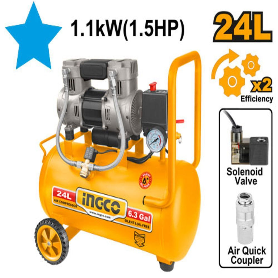 Ingco Air compressor ACS111242 1.1 kW(1.5HP) 24 L