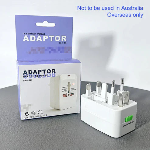 International All in one Universal Travel adapter blue box
