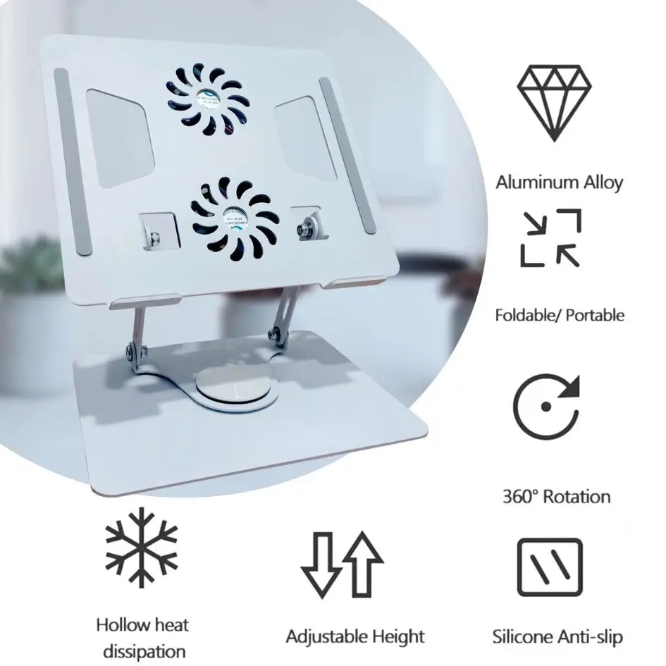 YL-906 Foldable Aluminum Laptop Stand | Adjustable Height, Ergonomic Cooling & Non-Slip Silicone Base