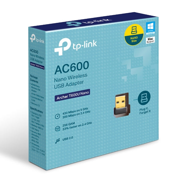 Tp-Link Archer T600U AC600 Nano Wireless Wifi USB Adapter