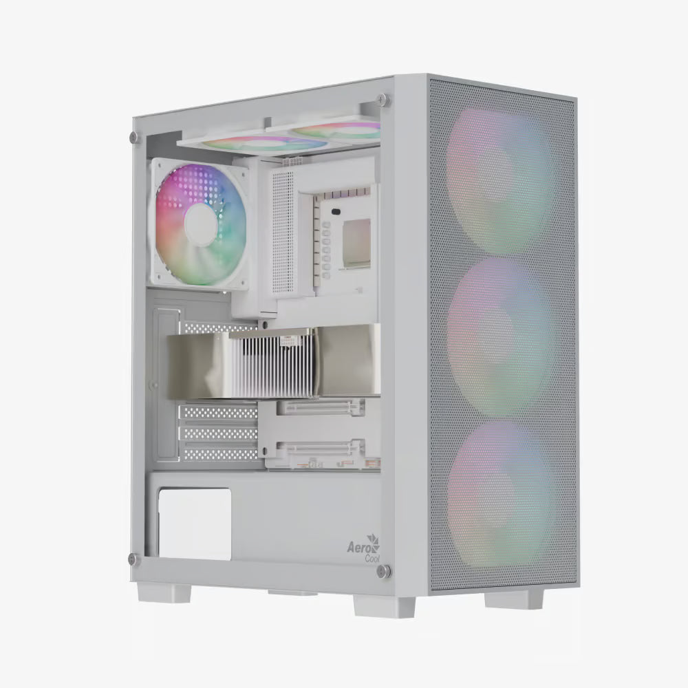 Aerocool Case  B509A Flow-G-WT-v1 - ARGB Fan -ATX
