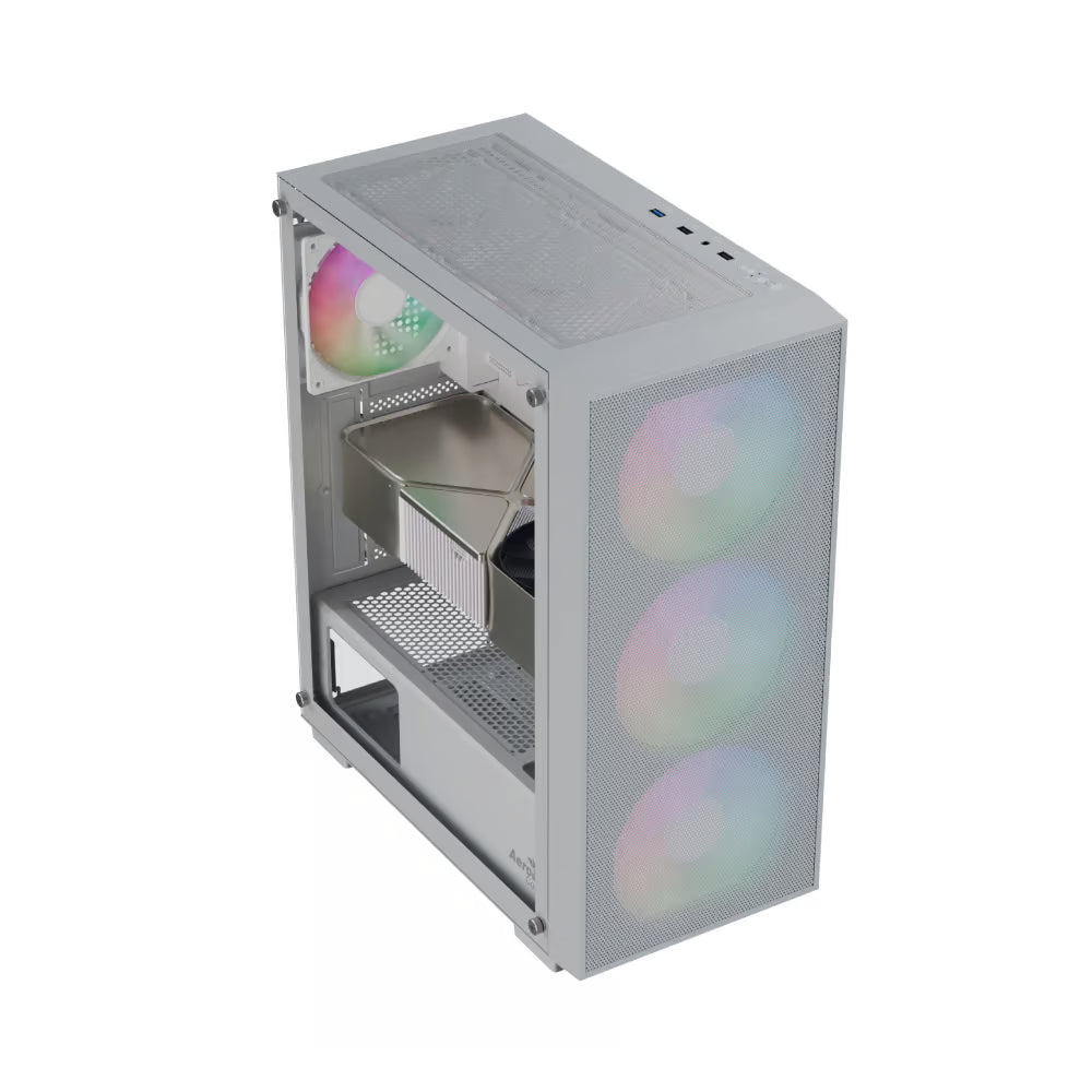 Aerocool Case  B509A Flow-G-WT-v1 - ARGB Fan -ATX