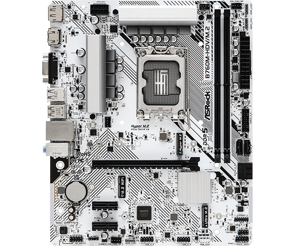 ASRock B760M-HDV/M.2 Intel 12th and 13th Generation CPU (LGA1700) B760 Chipset DDR5 Micro ATX Motherboard