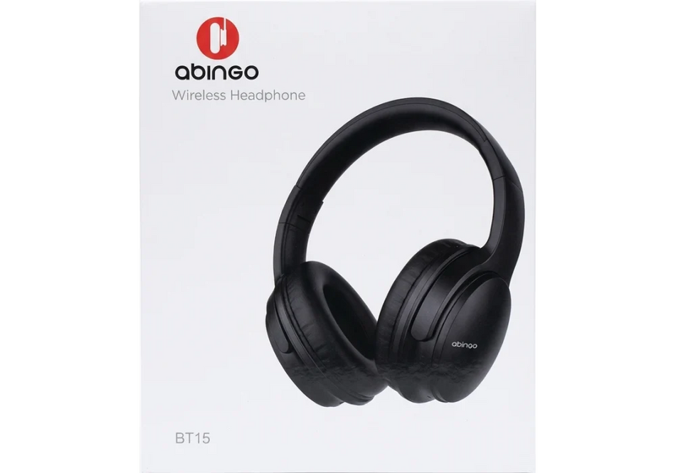 Abingo BT15 Wireless Over-Ear Bluetooth Headphones with Mic, 40mm Drivers & Dual Playback Mode | BT15