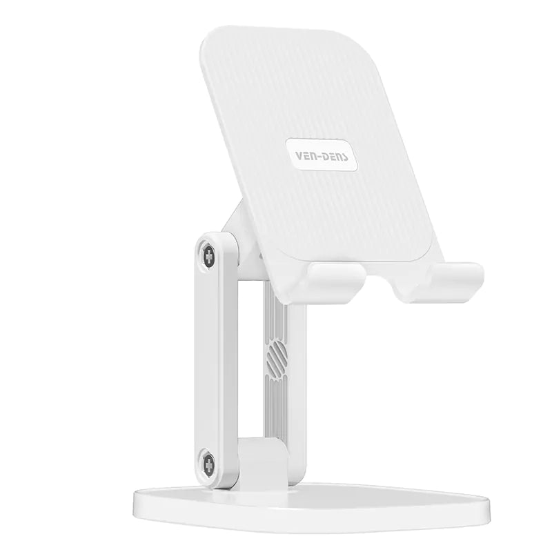 Ven-Dens VD-HD018 Folding Rotatable Desktop Stand | Universal 360° Rotating Aluminum Tabletop Holder for Phones & Tablets