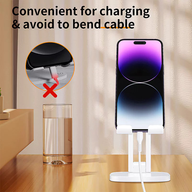 Ven-Dens VD-HD018 Folding Rotatable Desktop Stand | Universal 360° Rotating Aluminum Tabletop Holder for Phones & Tablets