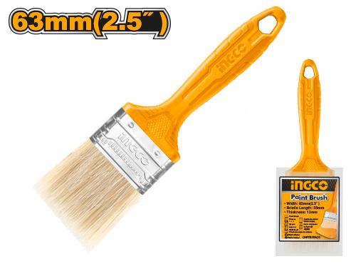 Ingco 2.5" Professional Paint Brush | 63mm Premium Bristle Wall and Trim Painting Brush with Comfortable Plastic Handle (CHPTB78625)