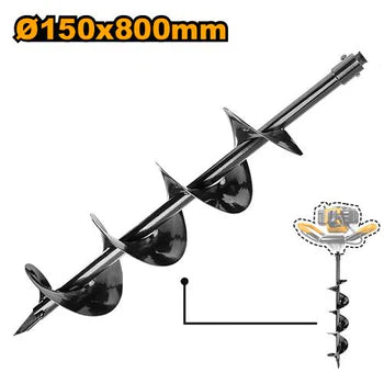 Ingco Heavy-Duty Earth Auger Drill Bit (DBW3514) – Industrial Carbon Steel Spiral Digger Attachment for Fencing, Landscaping & Planting