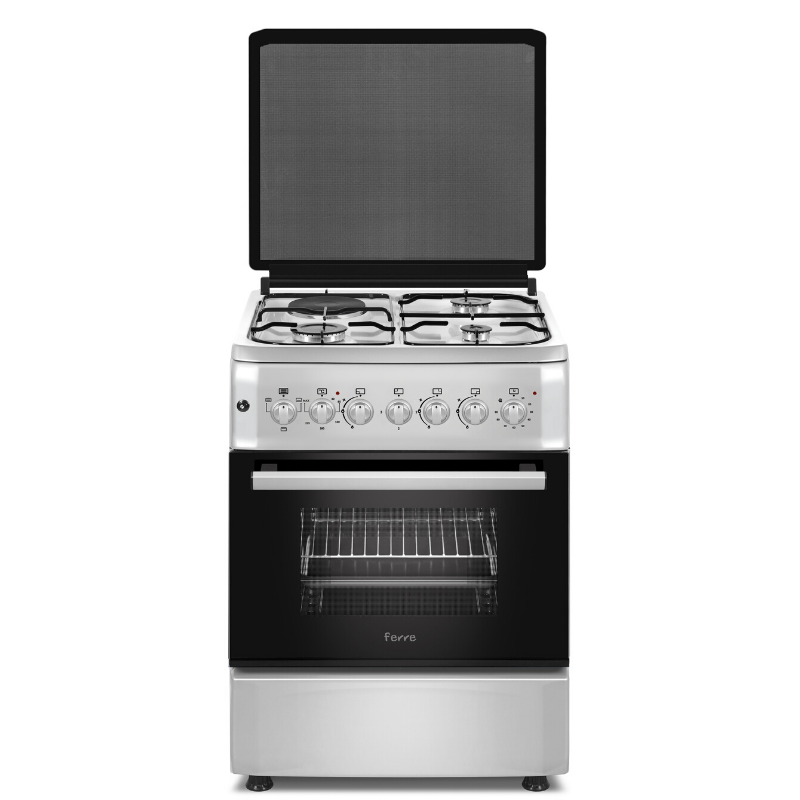 FERRE Smart Series 57x57cm Freestanding Dual-Fuel Cooker | 3 Gas Burners & 1 Electric Hot Plate with Multi-Functional Turbo Fan Electric Oven & Grill (F6S31E3-HI)