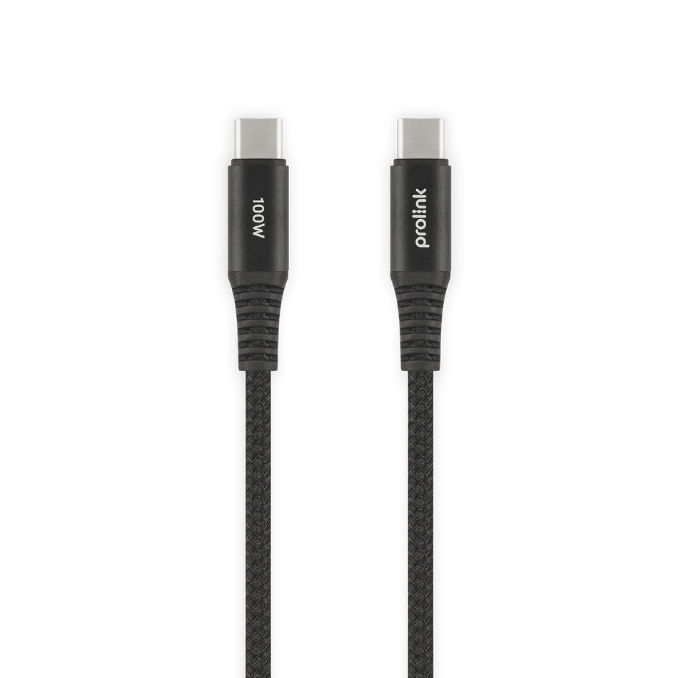 Prolink GCC-100-01 USB Type C to C Cable (5A, 100W) - Black