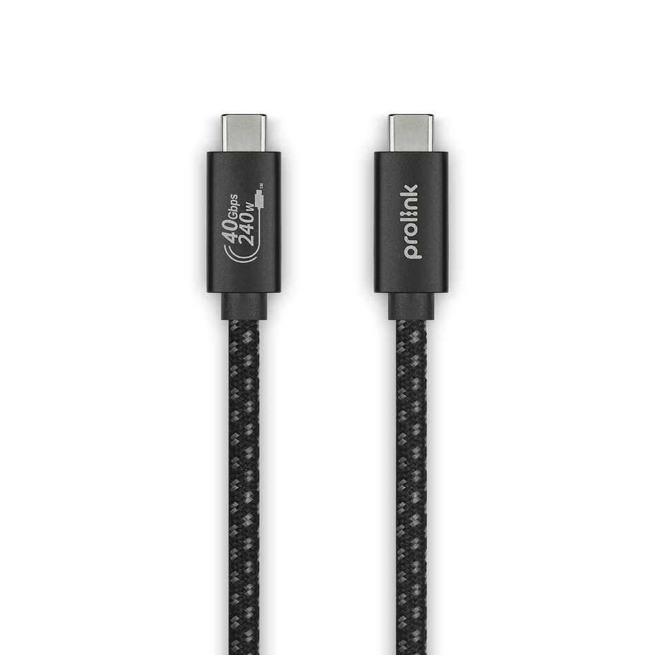Prolink 240W USB4 Gen 3 | USB-C to C | 40Gbps Data | PD Fast Charge 2M, Black