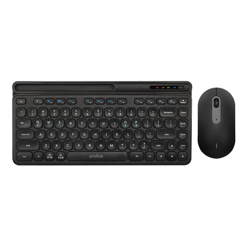 Prolink GMK-5007M Multi-Device Multimedia Keyboard/Optical Mouse (1600dpi/4-button) Desktop Combo, White or Black
