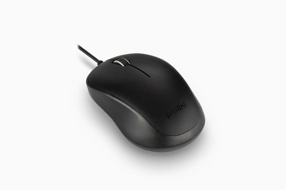Prolink GM-1001 Wired Mouse 3-Button, 1200DPI, Medium Size, Black